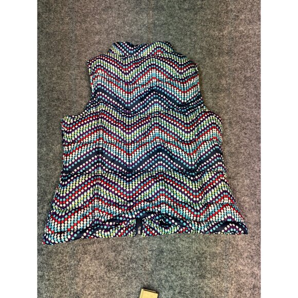 Old Navy girls 6-7 Puffer Vest SDot Chevron Pattern Polyester Navy Multi-Color - Picture 11 of 13